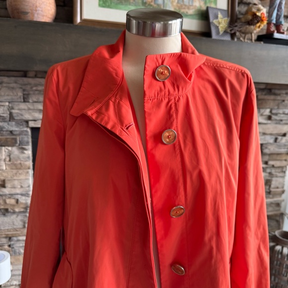 Anthropologie Vibrant Orange Trench Coat - Picture 2 of 14